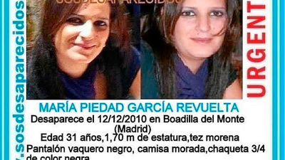 Un juez ordena buscar a María Piedad, desaparecida hace 8 años en  Boadilla del Monte