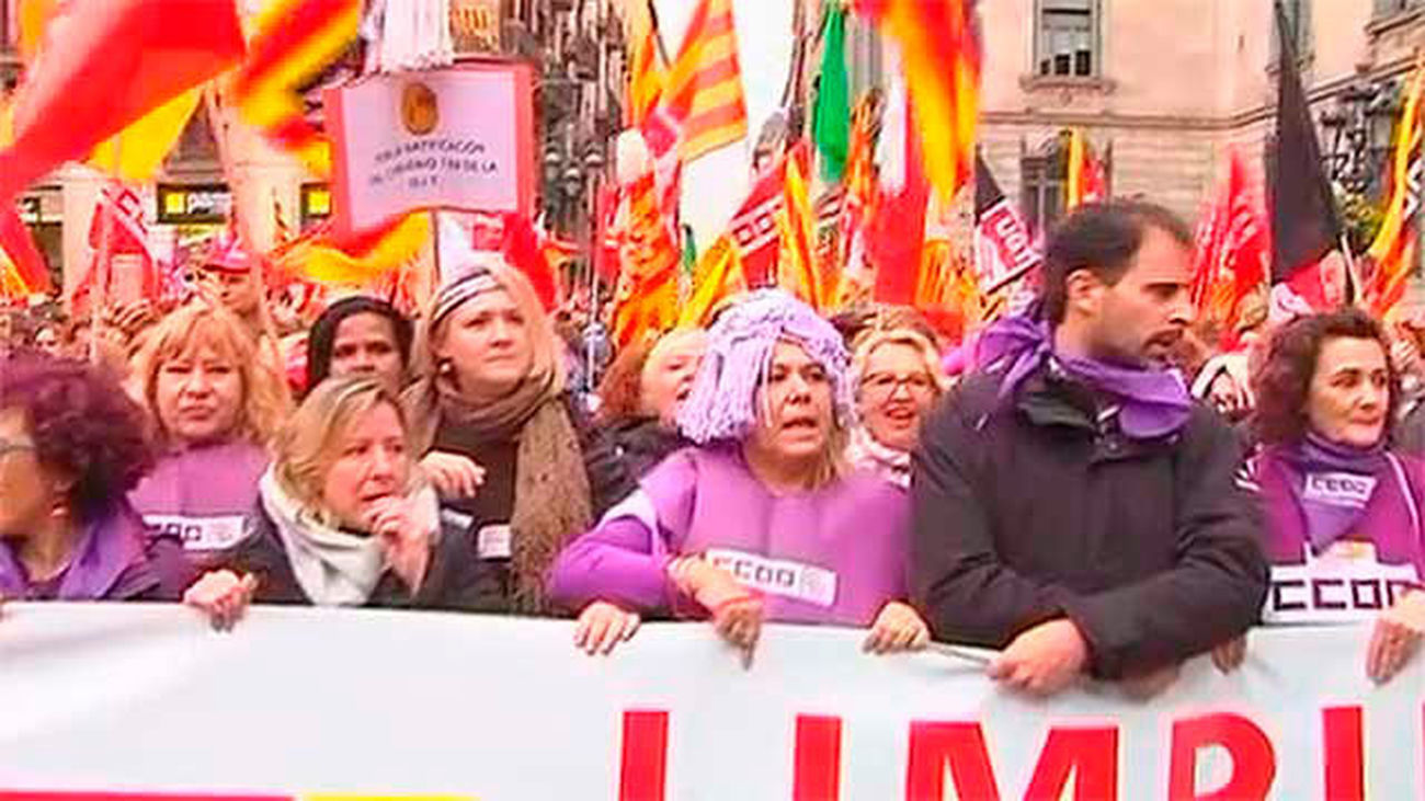Manifestaciones feministas en Barcelona