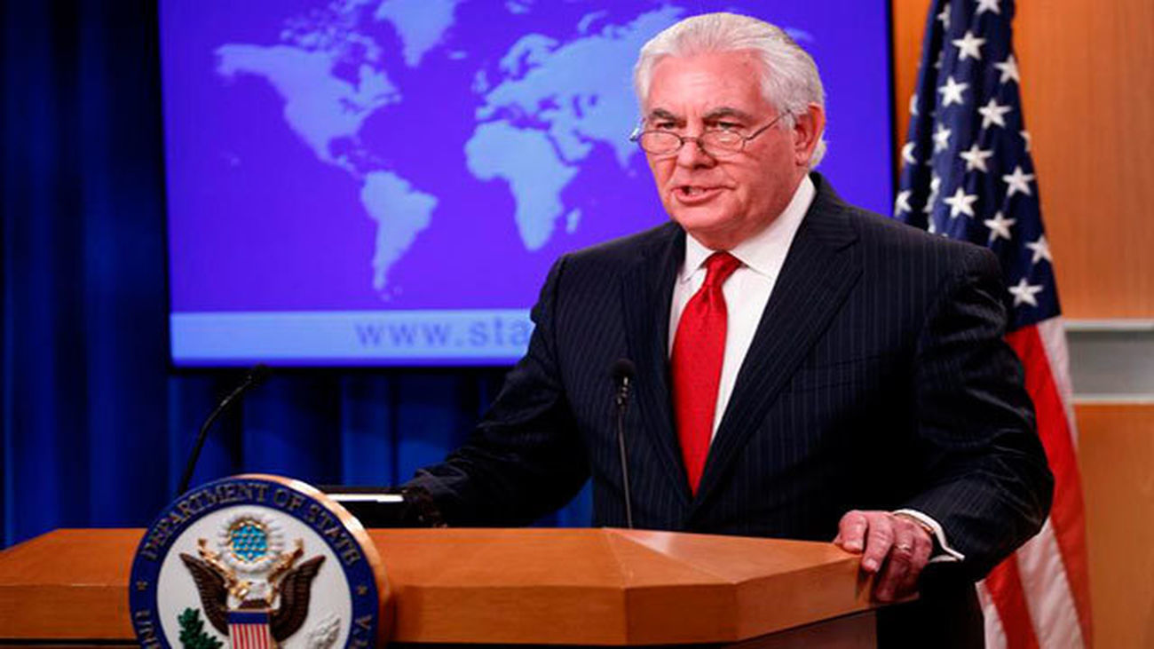 El secretario de Estado estadounidense, Rex Tillerson, ofrece una rueda de prensa sobre su cese en el cargo