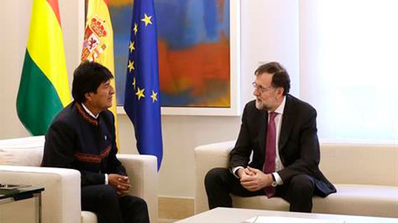 Rajoy y Evo Morales en La Moncloa