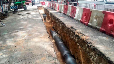 Renovación total de las tuberías del Canal de Isabel II en el paseo de la Castellana
