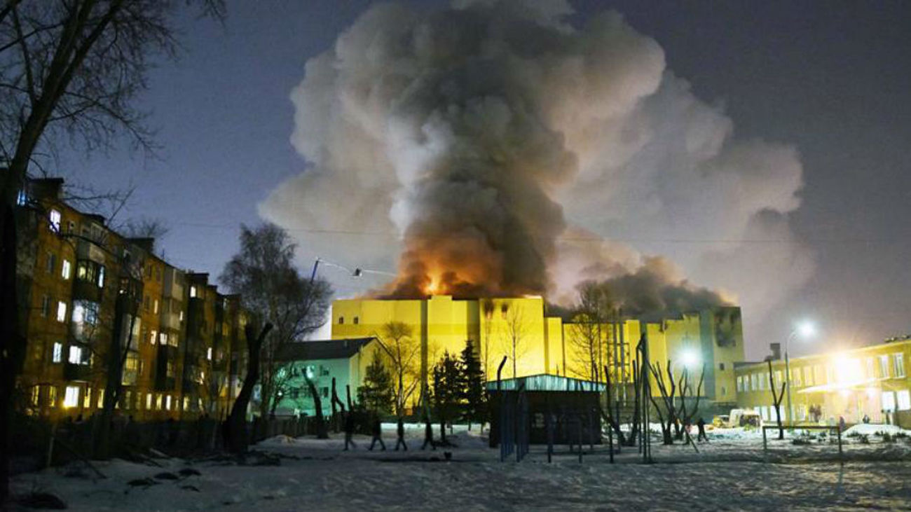 Centro Comercial incendiado en Siberia