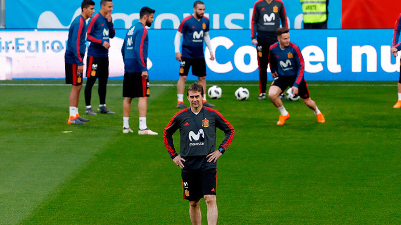 Entrenamiento de la selección española