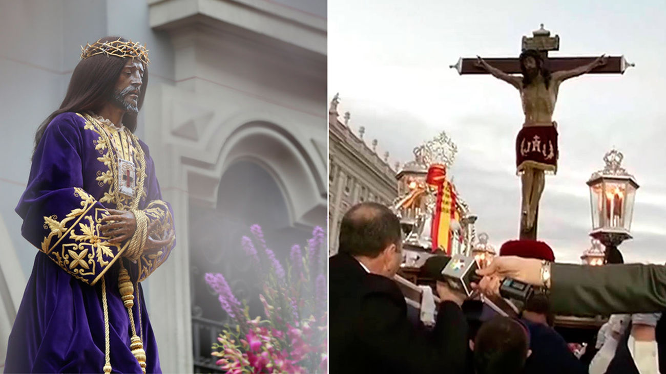 Jesús de Medinaceli y el Cristo de los Alabarderos, estrellas de un viernes santo en Madrid, amenzado por la lluvia