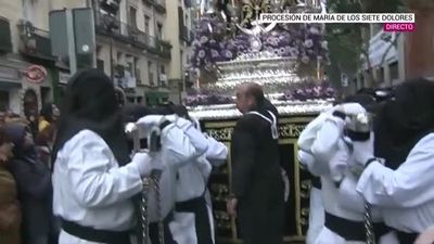 María de los Siete Dolores en procesión por la calle Atocha