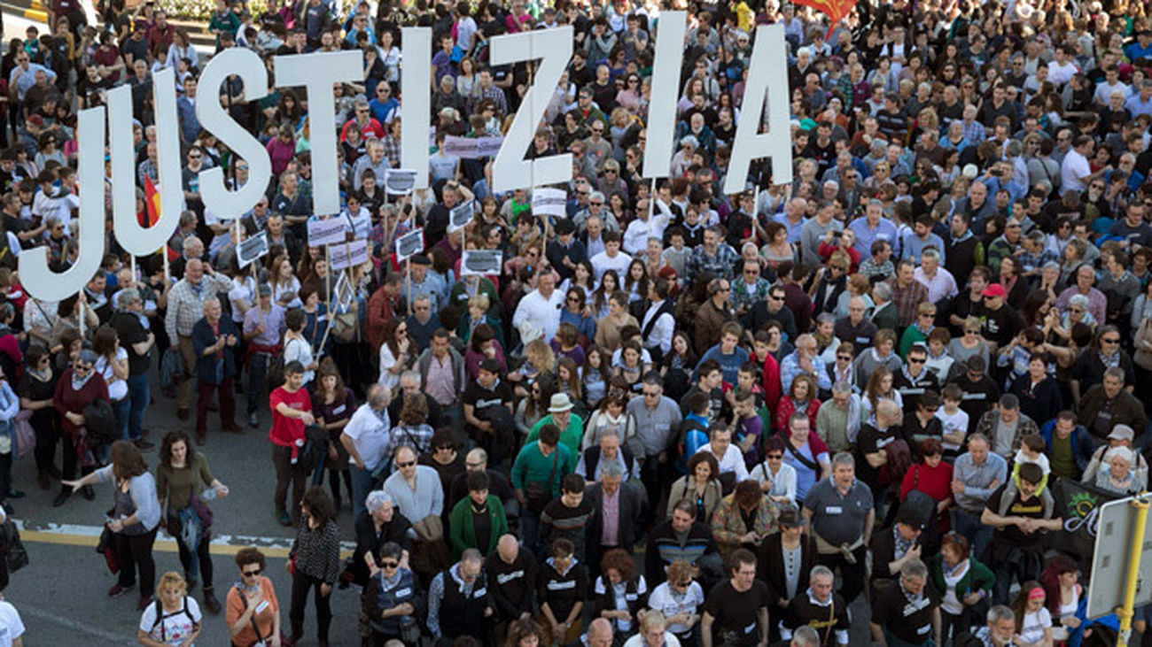 Manifestación en Pamplona en apoyo de los procesados de Alsasua