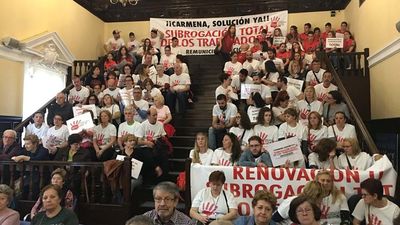 Protesta en Tetuán para pedir que se contrate a todos los trabajadores del "Antonio Díaz Miguel"