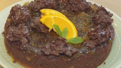 Receta: Tarta de queso con chocolate y naranja