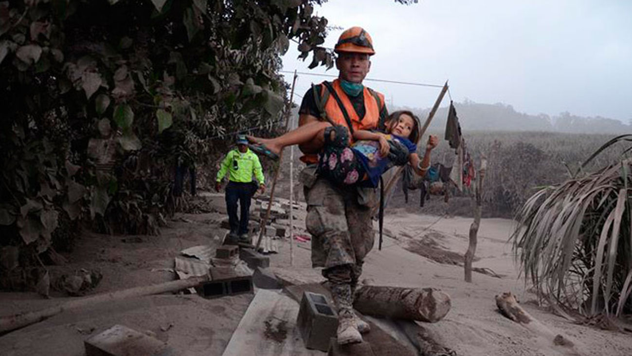 Erupción del volcán de Fuego en Guatemala