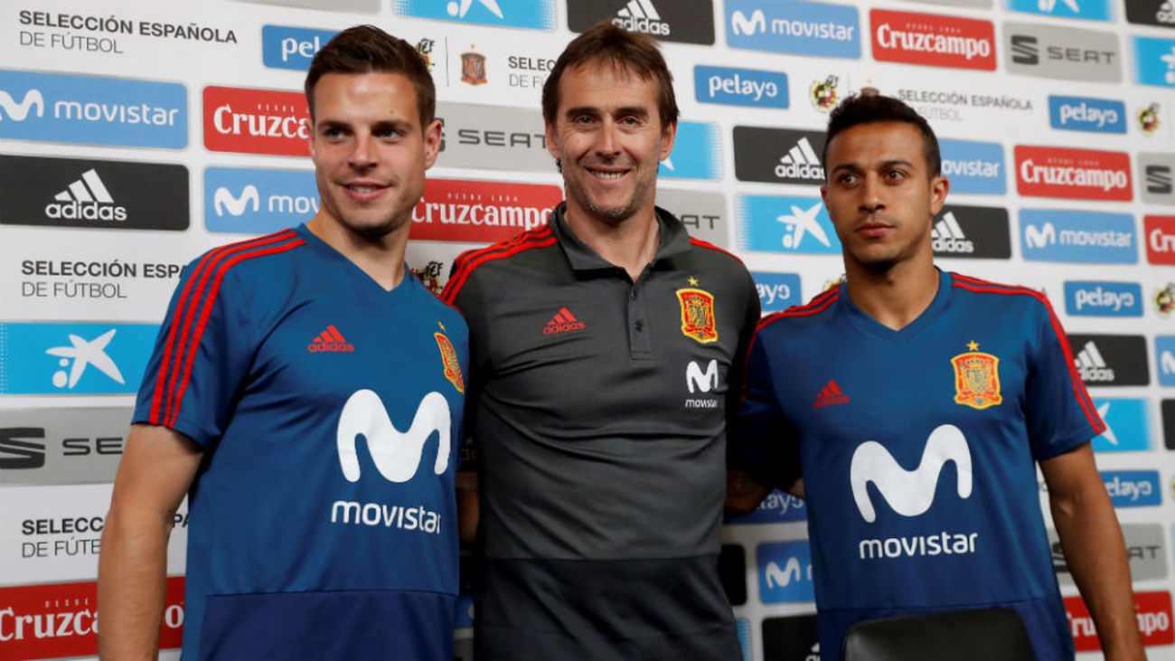 Azpilicueta, Lopetegui y Thiago