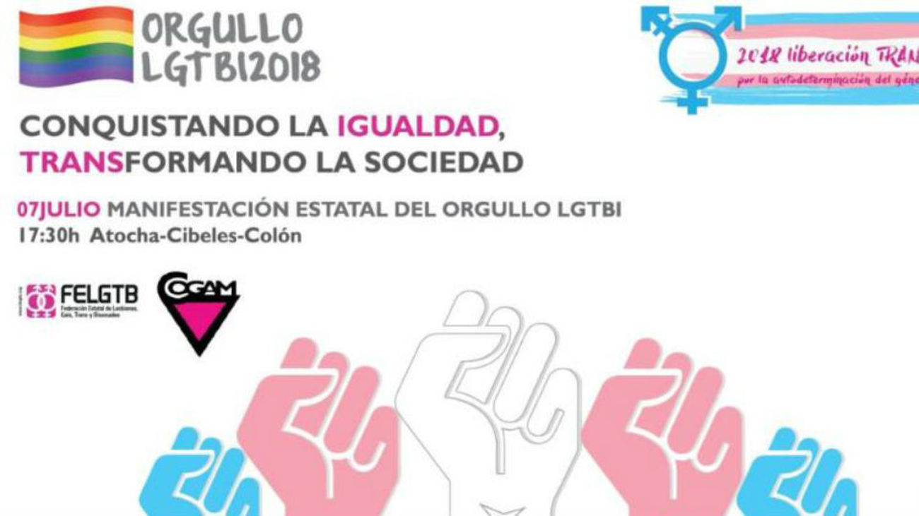 "Conquistando la igualdad", lema del Orgullo Gay 2018 de Madrid