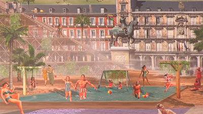 Carmena planea convertir la plaza de Colón en "una playa" este verano