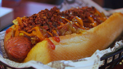 Unos perritos calientes gourmet en Paperboy