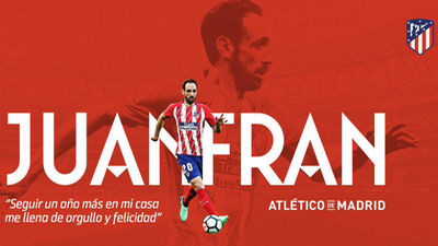 Juanfran renueva una año con el Atlético