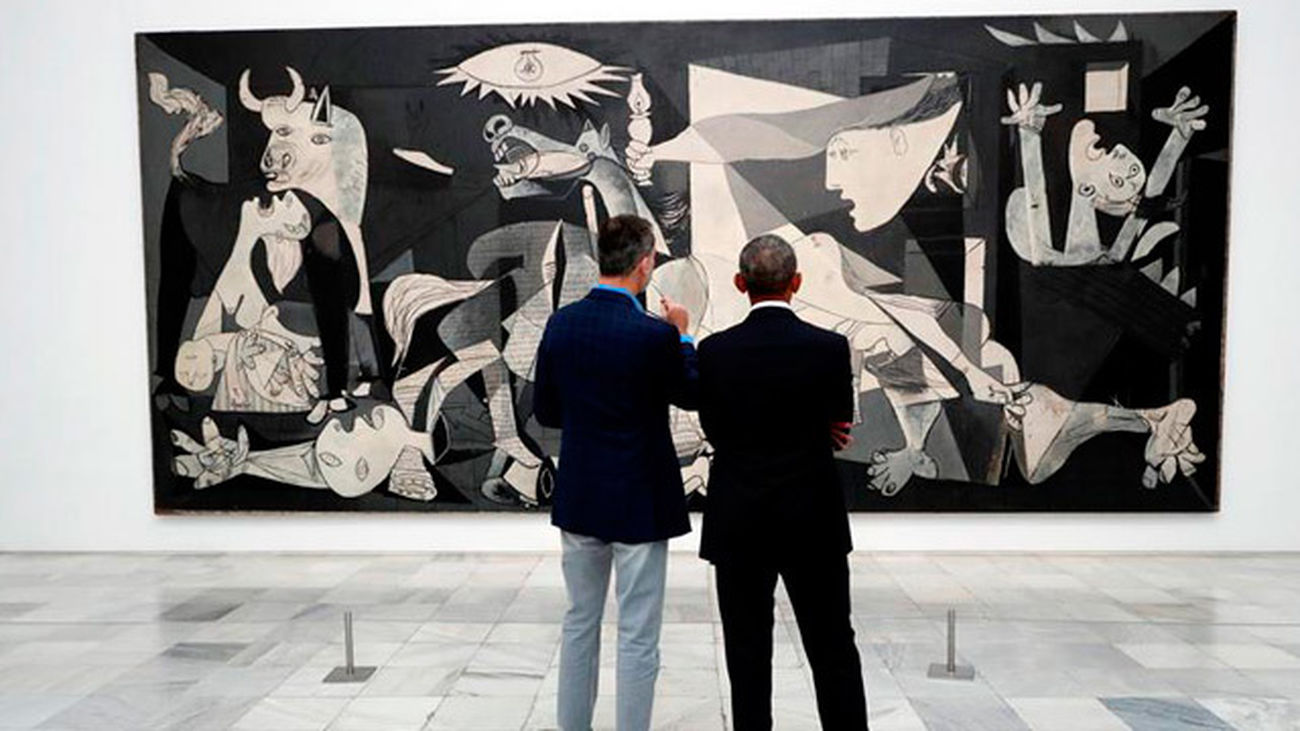 El Rey acompaña a Obama en visita al Reina Sofía centrada en el "Guernica"