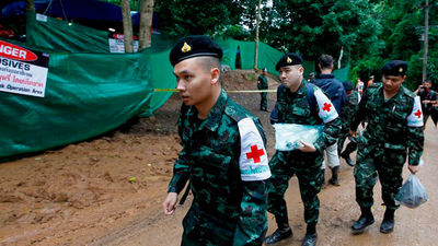 Comienzan las tareas de rescate de los niños atrapados en Tailandia