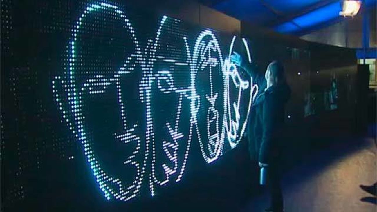 'Graffitis de luz', en la Plaza Mayor