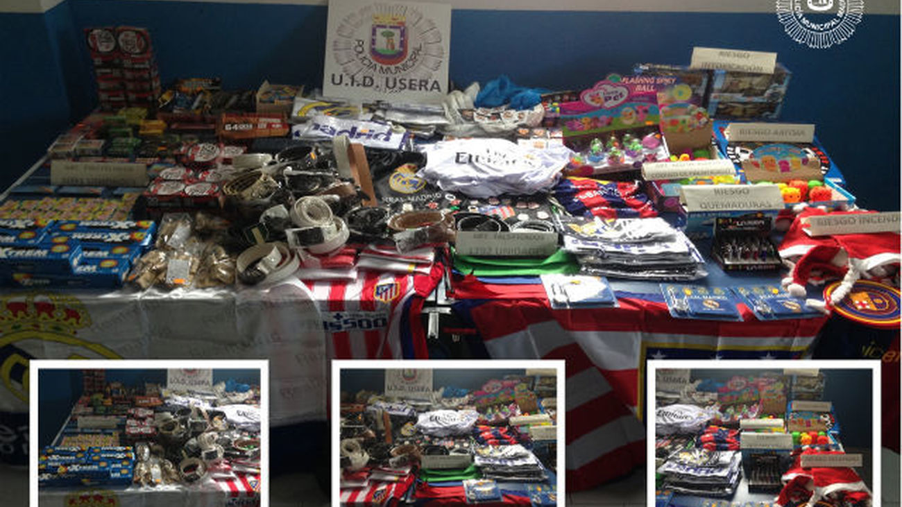 La Policía Municipal se incauta de 100 artículos peligrosos, 1.800 falsificados y más de 8.000 pirotécnicos