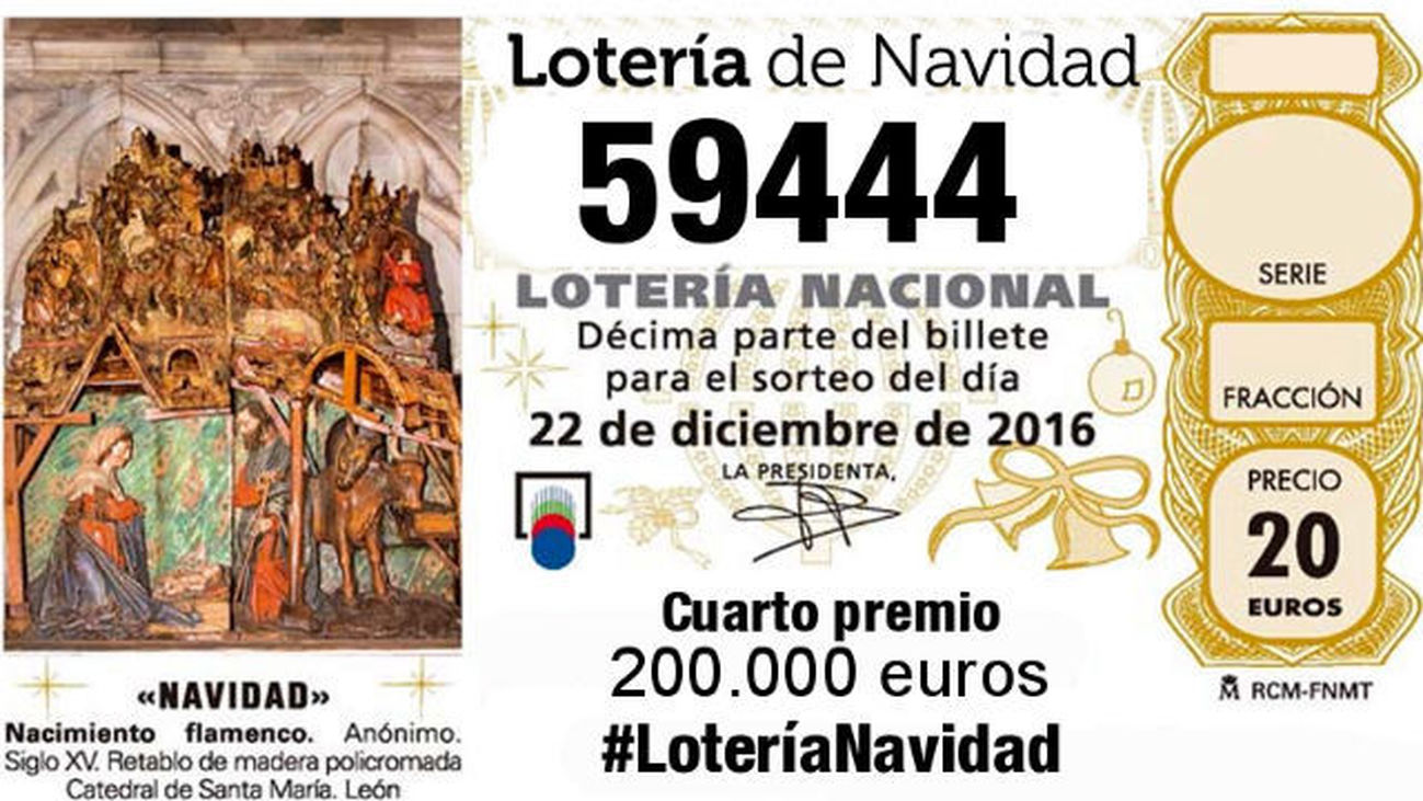 Así se cantó el 59.444, primer cuarto premio