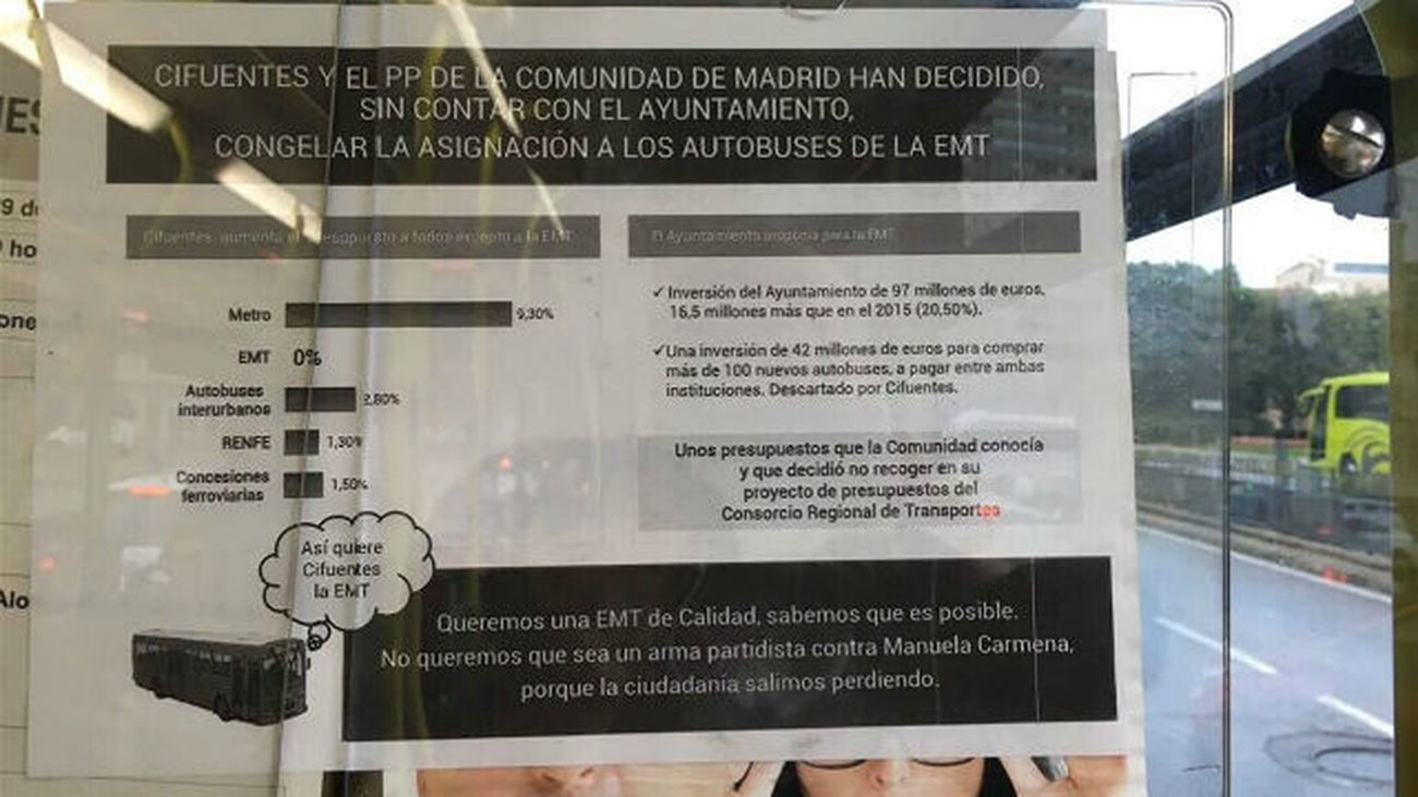 La Comunidad pide a Carmena que retire su campaña contra Cifuentes por la EMT