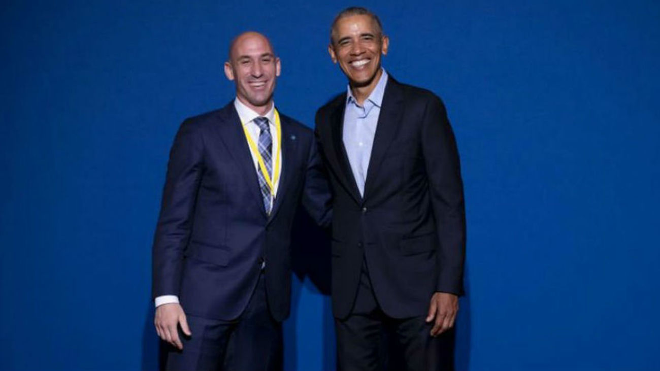 Luis Rubiales y Barack Obama