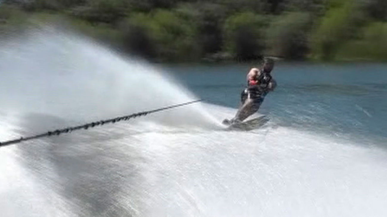 Aprendiendo esquí acuático en Valdemorillo