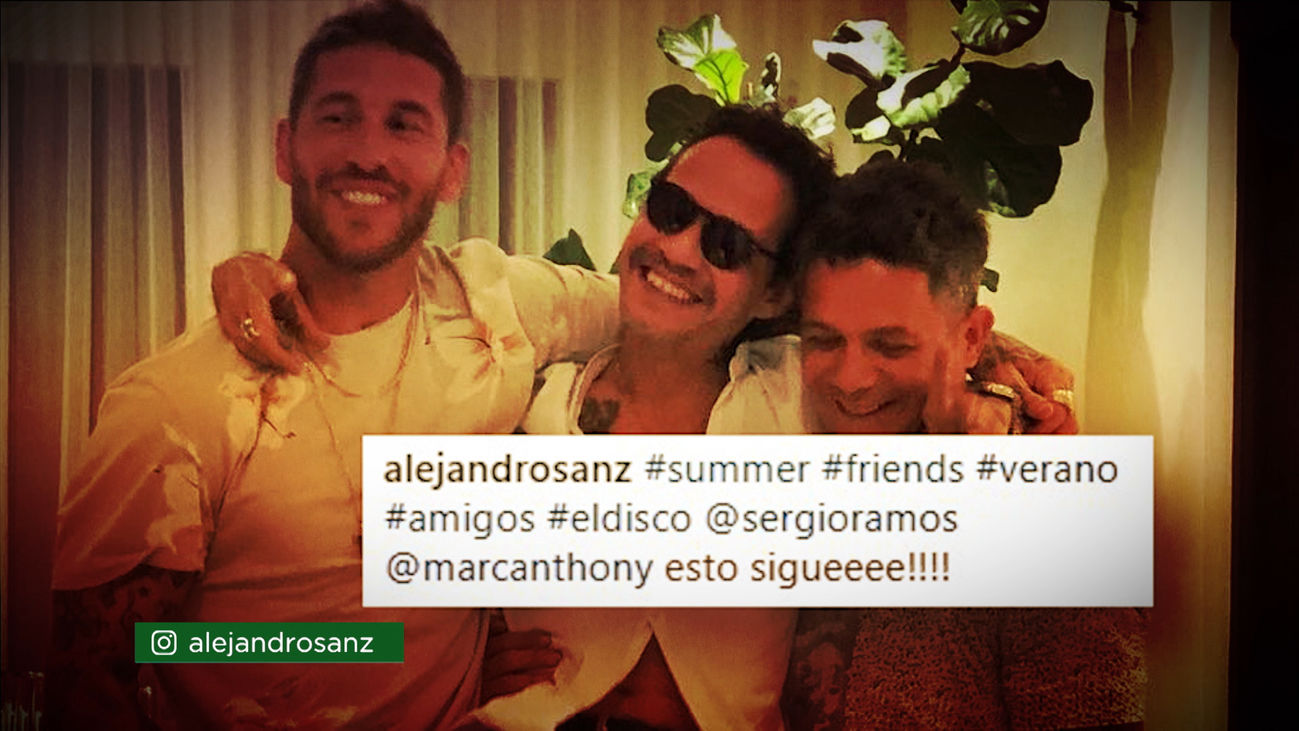 Sergio Ramos, Marc Anthony y Alejandro Sanz, de fiesta
