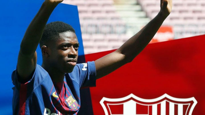 El Barça recibe a Dembelé en el último entrenamiento en la Ciudad Deportiva / Telemadrid