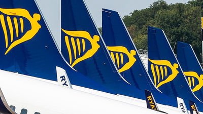 Ryanair cancela 396 vuelos este viernes por la  huelga europea de pilotos, 82 de ellos en España