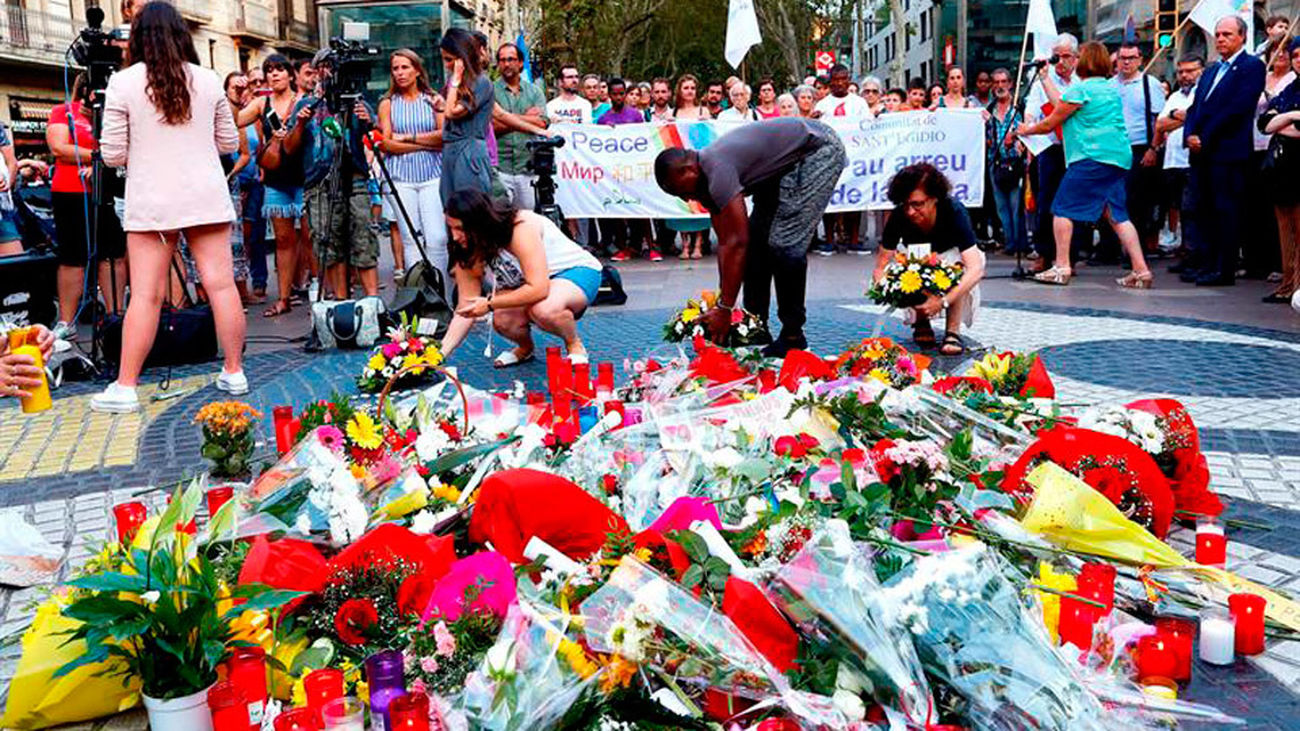 Ofrenda floral en Barcelona