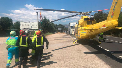 Dos heridos graves en una colisión frontal en Valdemorillo