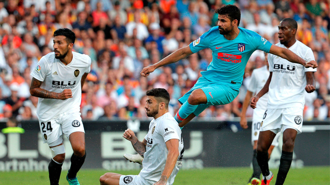 1-1. Valencia y Atlético igualaron en un partido intenso y de fuerzas parejas