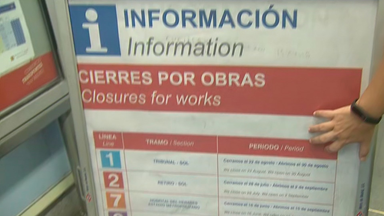 Cierra el tramo de la línea 1 de metro entre Tribunal y Sol