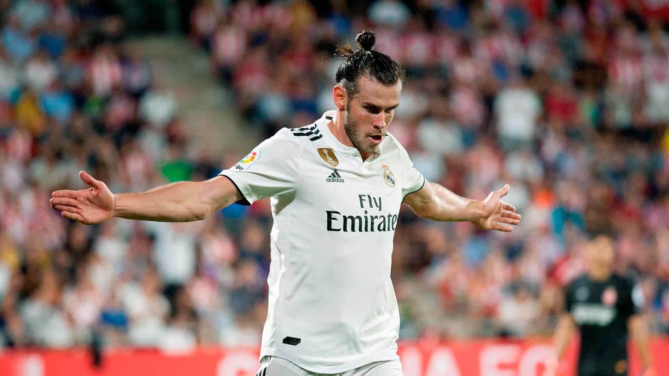 Gareth Bale celebrando su gol al Girona