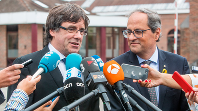 Puigdemont y Torra critican a los partidos que "flirtean con la violencia"