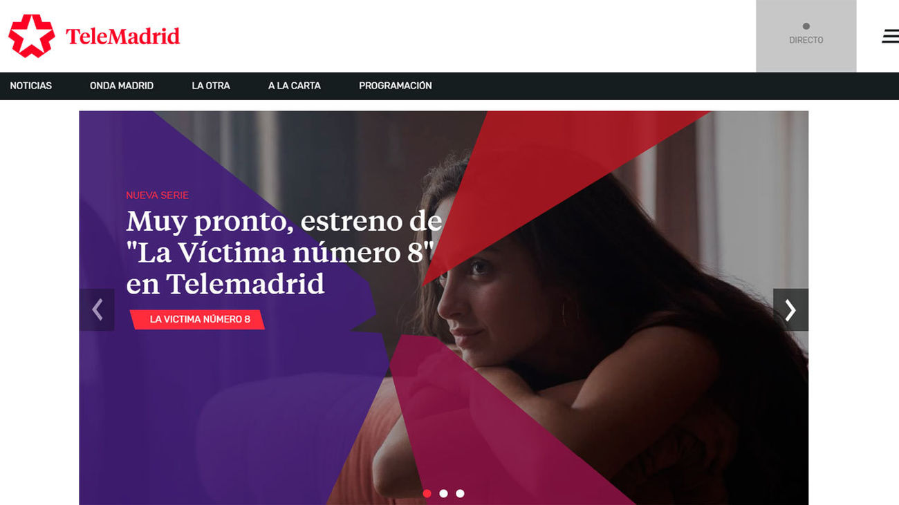 Captura de la nueva web de Telemadrid.es