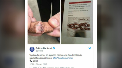 Aparecen salchichas con clavos en algunos parques