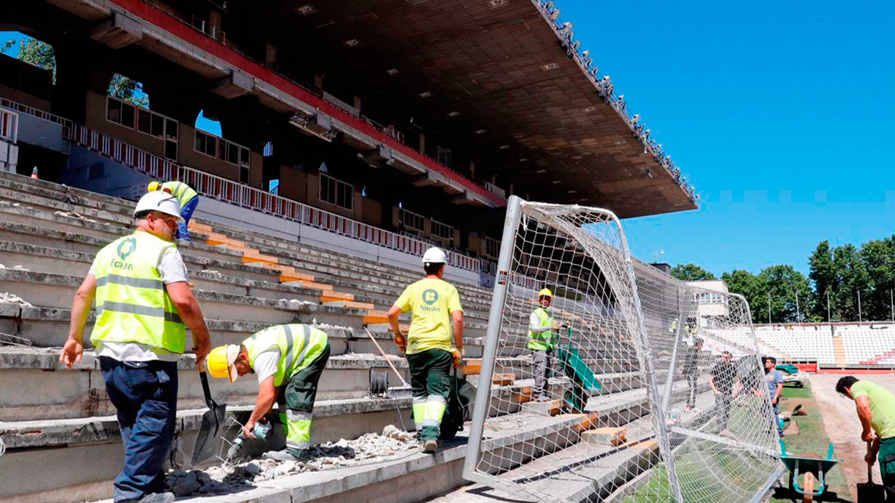 Las obras en el estadio de Vallecas podrían acabar en tres semanas