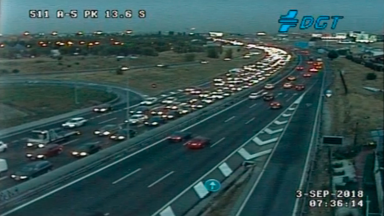 Primer lunes de septiembre muy intenso en las carreteras madrileñas