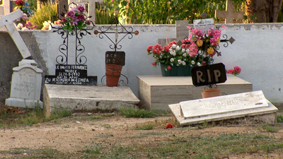 Tumbas rotas y ataúdes por el suelo, el lamentable estado del cementerio de Fuenlabrada