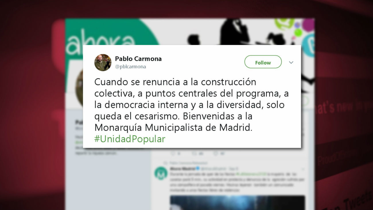 Diferencias en Ahora Madrid ante la candidatura de Carmena
