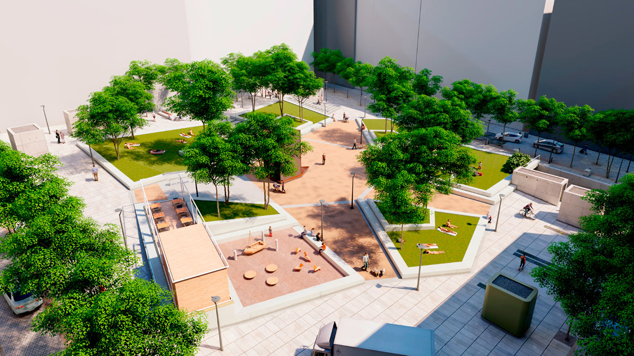 Así será la nueva plaza de Pedro Zerolo