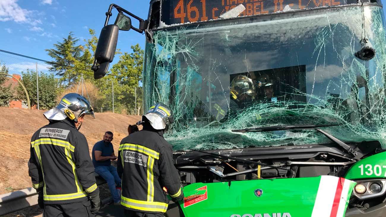 Autobús siniestrado en Getafe