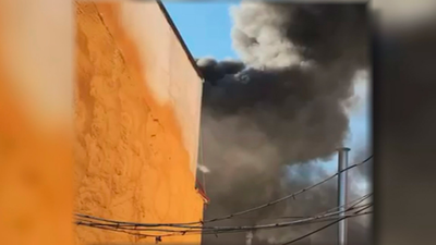Incendio en un taller de pintura de coches en Usera