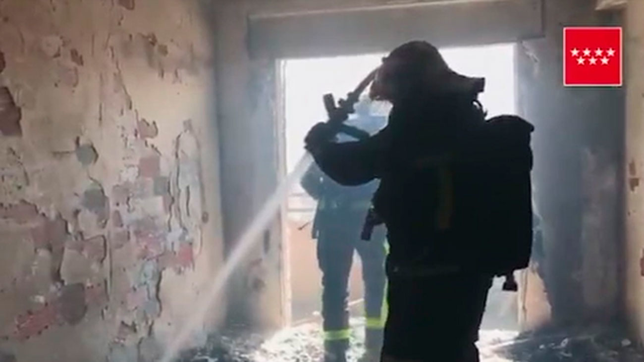 Una vivienda calcinada en Getafe