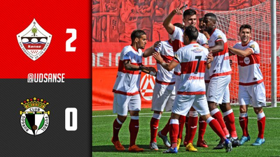 2-0. Los goles de Castel dan la victoria al UD  Sanse ante el Burgos