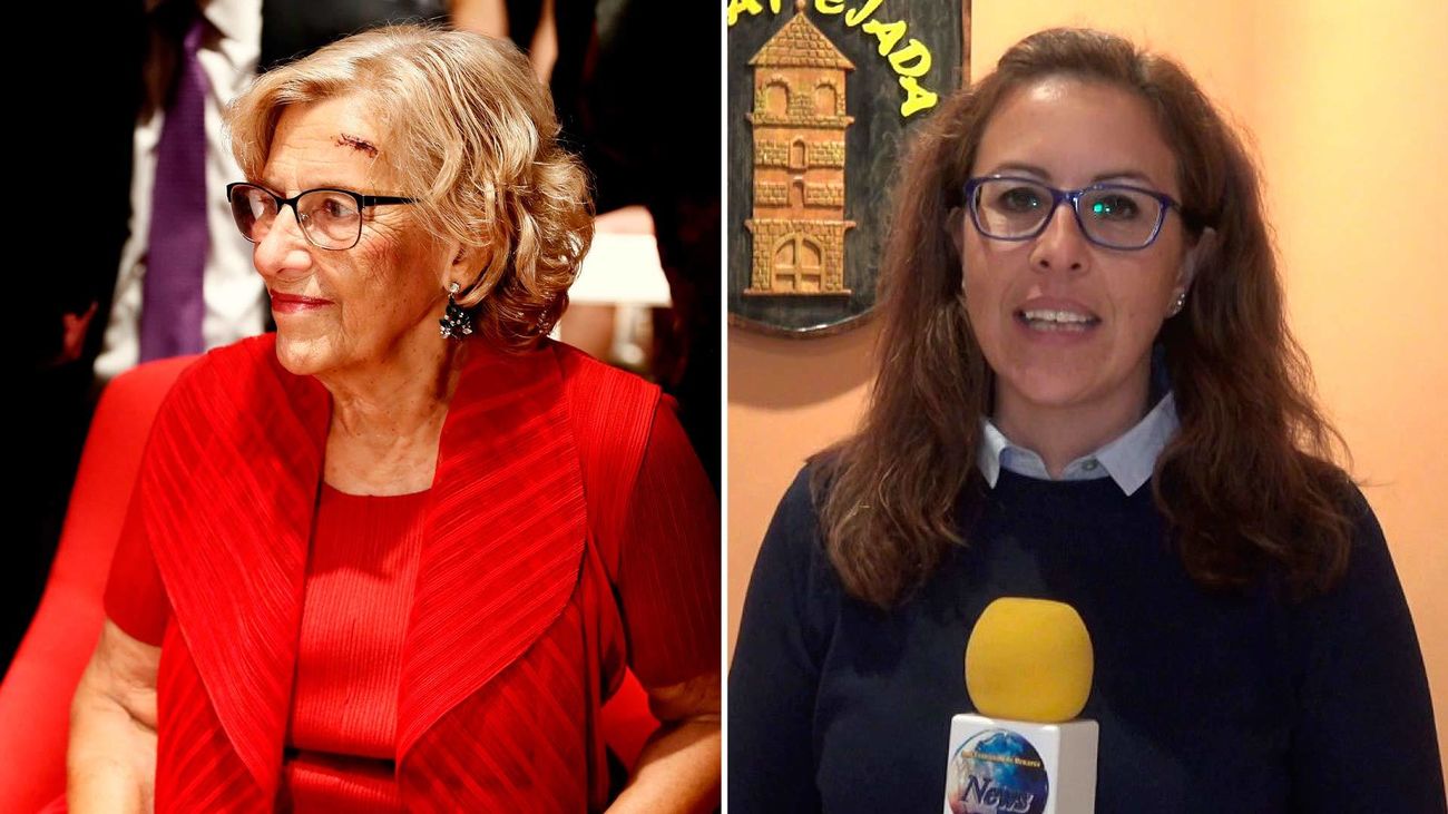 Manuela Carmena y Carmen González, alcaldesas de Madrid y Ribatejada. La primera fue la que más ganó en 2017. La segunda, una de las que menos