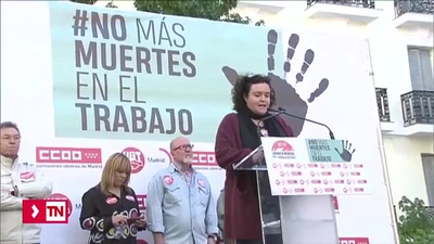 Los sindicatos se concentran contra los accidente laborales en Madrid