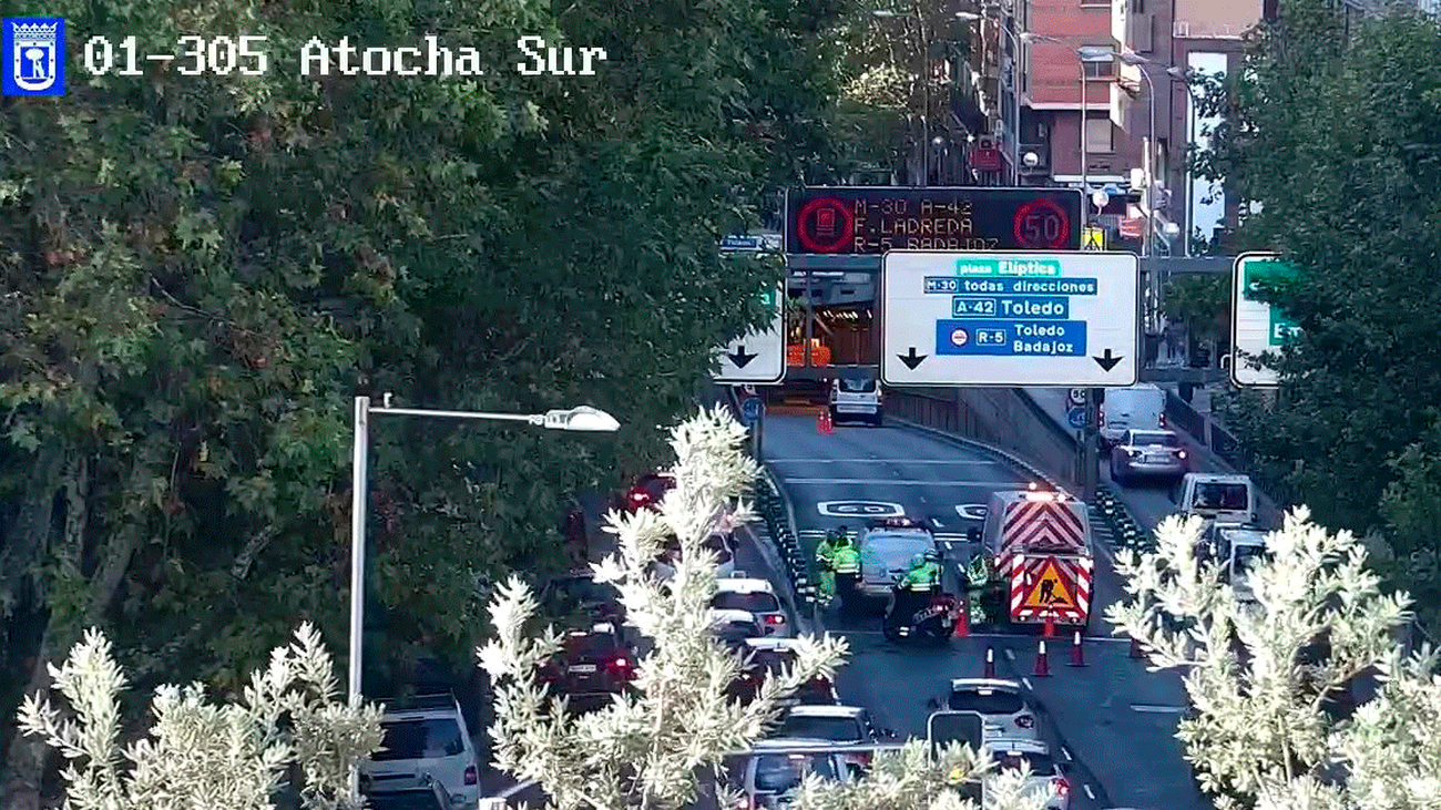 Se reabre al tráfico el túnel de Santa María de la Cabeza en todos los carriles