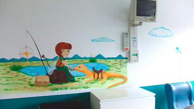 Animales coloridos en las paredes del Hospital Doce de Octubre